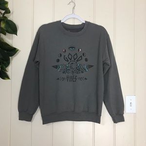 Goodie Two Sleeves Dark Gray Good Vibes Sweatshirt 
Size Small 4 - 6
50% Cotton